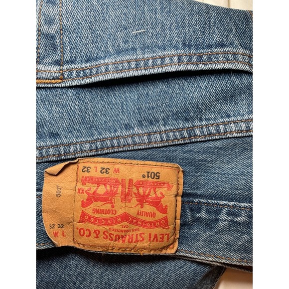 Levi's 501 Jeans Button Fly Straight Leg Denim Classic Fit Mens Size - Picture 6 of 9